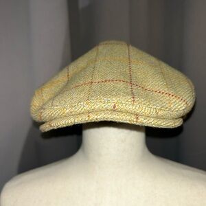 Herschel Hat Co Wool Tweed Flat Cap Newsboy Hat XL Water Repellent Plaid